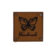 Kelebek Handmade Deri Etiket - 20 Adet