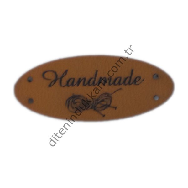 Handmade Deri Etiket - Oval - 20 Adet