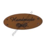 Handmade Deri Etiket - Oval - 20 Adet