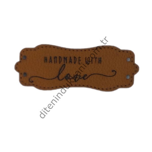 Deri Etiket - Handmade with Love - 20 Adet